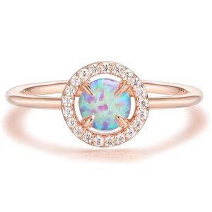 Bendable Adjustable Faux Opal Ring